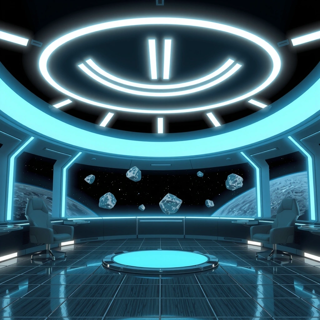 Fondo hero con elementos de trading espacial